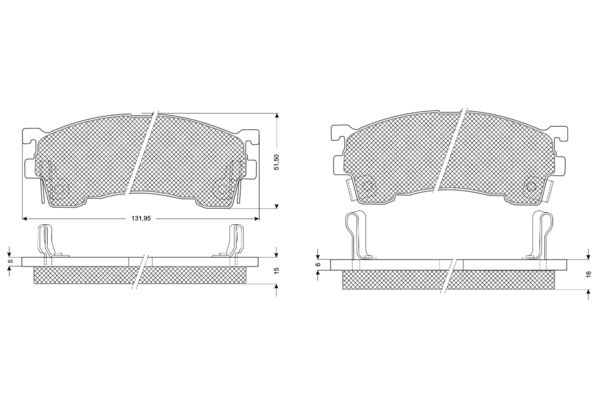 PROCODIS FRANCE stabdžių trinkelių rinkinys, diskinis stabdys PF1102